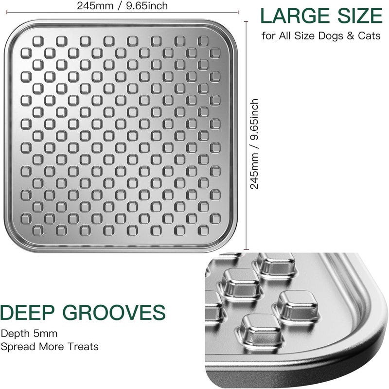 Techphardo Stainless Steel Large Lick Mat for Dogs & Cats, Chew-Proof Slow Feeder, Anxiety Reducer, Whisker-Friendly for Cats, Non-Slip Heavy Duty Base, Raw Feeding Pad, Dishwasher Safe [Large-1Pack] - Image 4